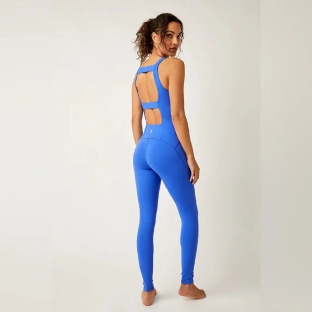 NWOT Free People Movement Never Better Onesie Blue size- EXTRA SMALL